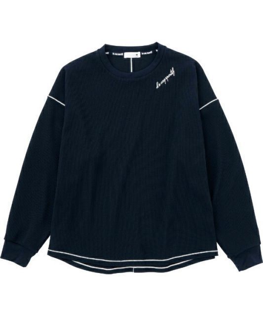 le coq sportif ルコック ヘランカワッフル 長袖Ｔシャツ ネイビー L QMWWJB04 NV | 衣類 服 ウエア トップス Tシャツ 長袖 ロングスリーブ ヘランカ かさ高 ストレッチ性 ワッフル 吸汗 UVカット デイ