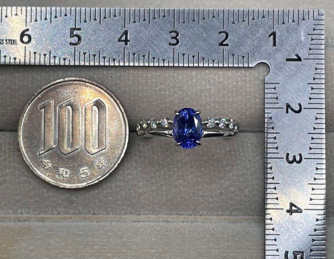 JJ82☆高級 タンザナイト1.29ct ダイヤ プラチナ リング 鑑別付 - メルカリ