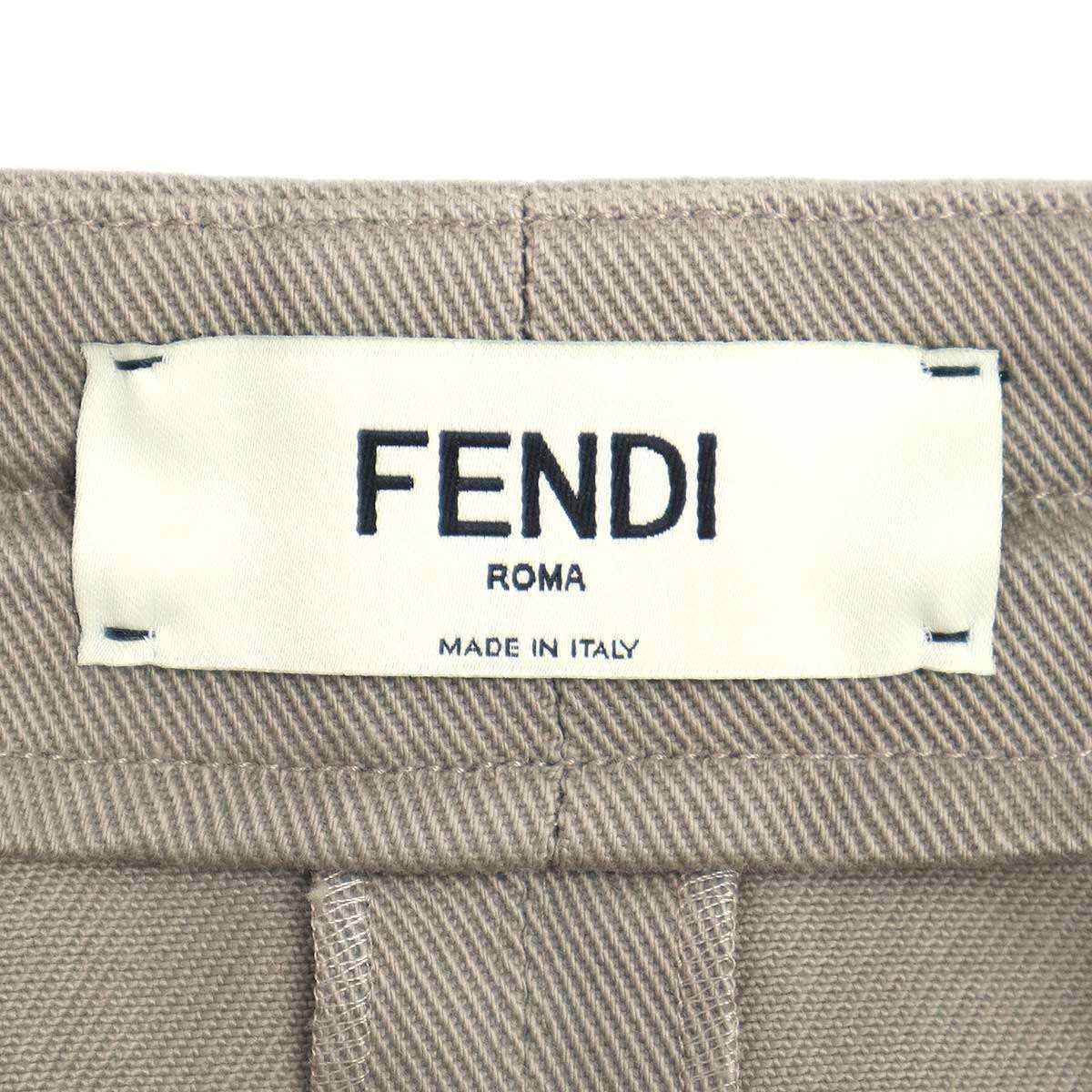 FENDI フェンディ 22 AW Baguette 25 th Anniversary コットンドリルスカート FQ 7439 AM 34 ベージュ 38