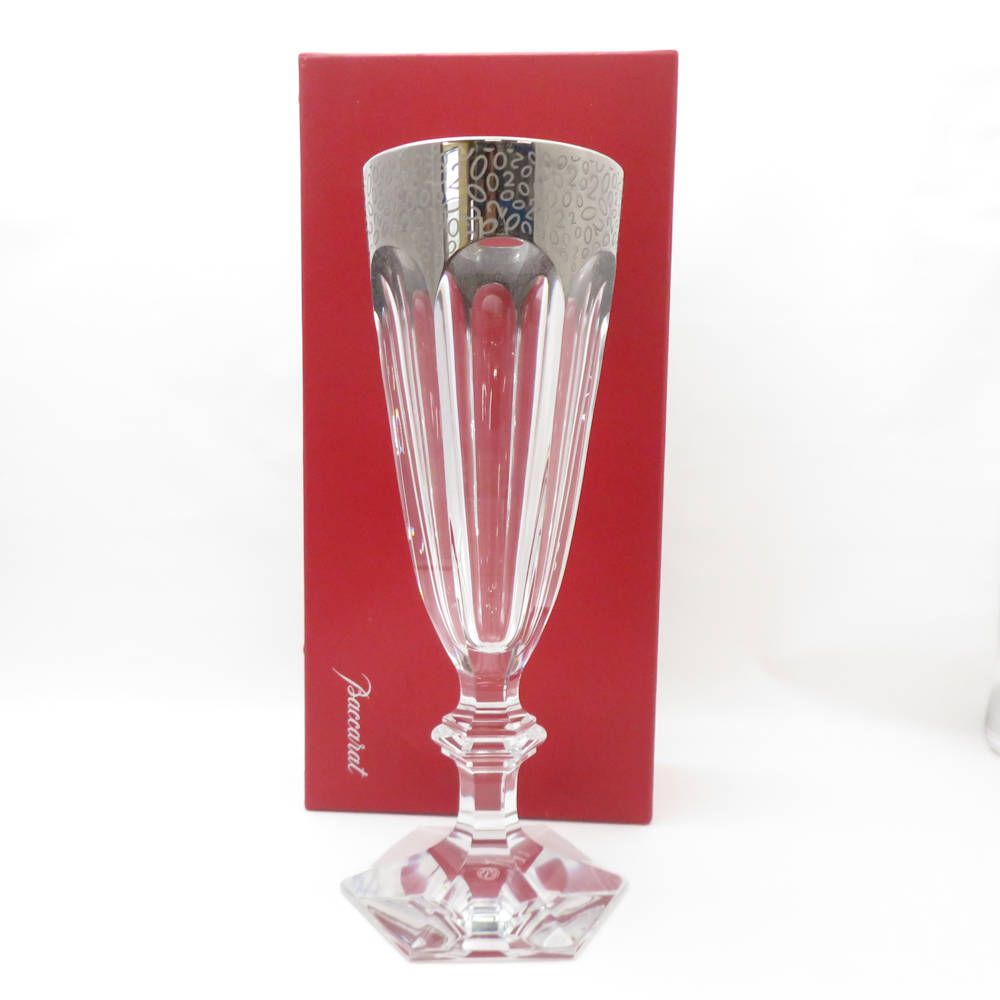 Baccarat バカラ フルート アルクール 405|2000 フラワーベース 1点 クリスタル プラチナ彩 2000個 H32 花瓶 SU13070Z