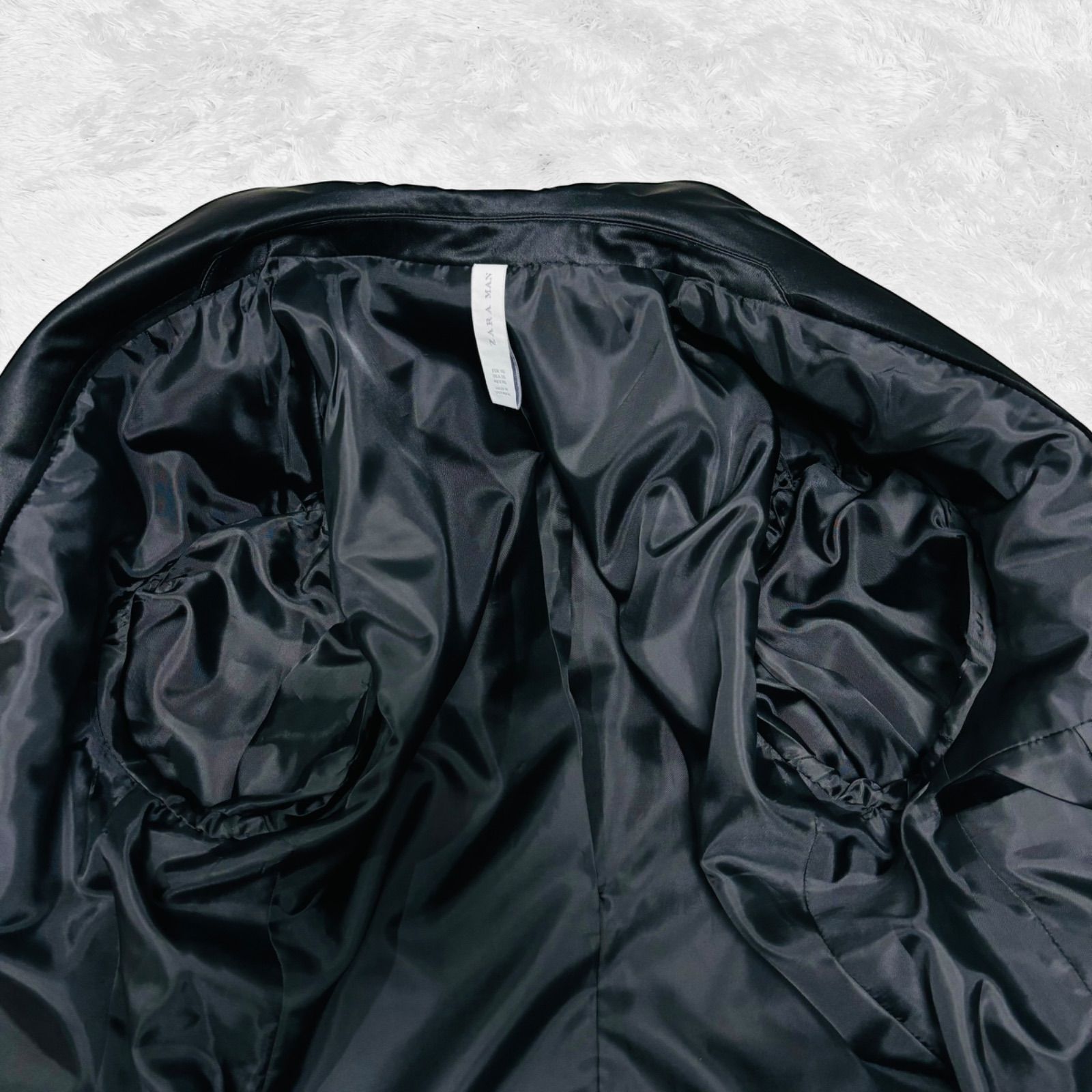 美品 ZARA ザラ ベロア ベルベット ブレザー ディナー ブラックサテン 