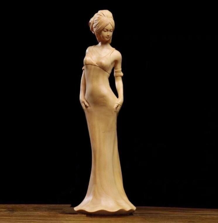 数量限定SALE 黄楊木美女実木彫刻置物 メルカリ - 画材