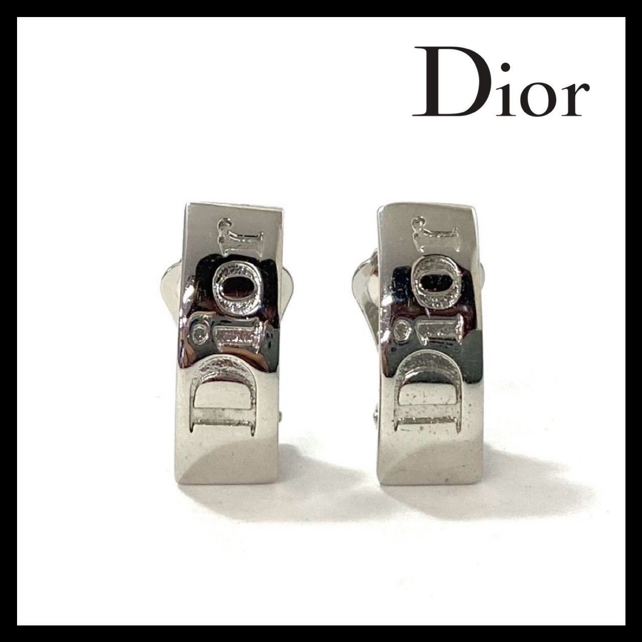 Dior】ロゴ イヤリング シルバーカラー クリップ Christian Dior Dior】ロゴ イヤリング シルバーカラー クリップ Christian Dior