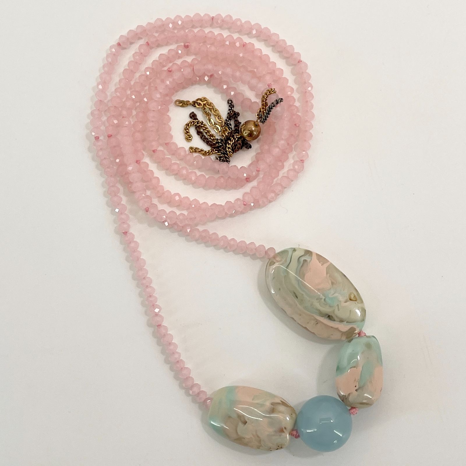 ドナテラペリーニ天然石＋タッセルロングネックレス ドナテラペリーニ天然石＋タッセルロングネックレス ドナテラペリーニ