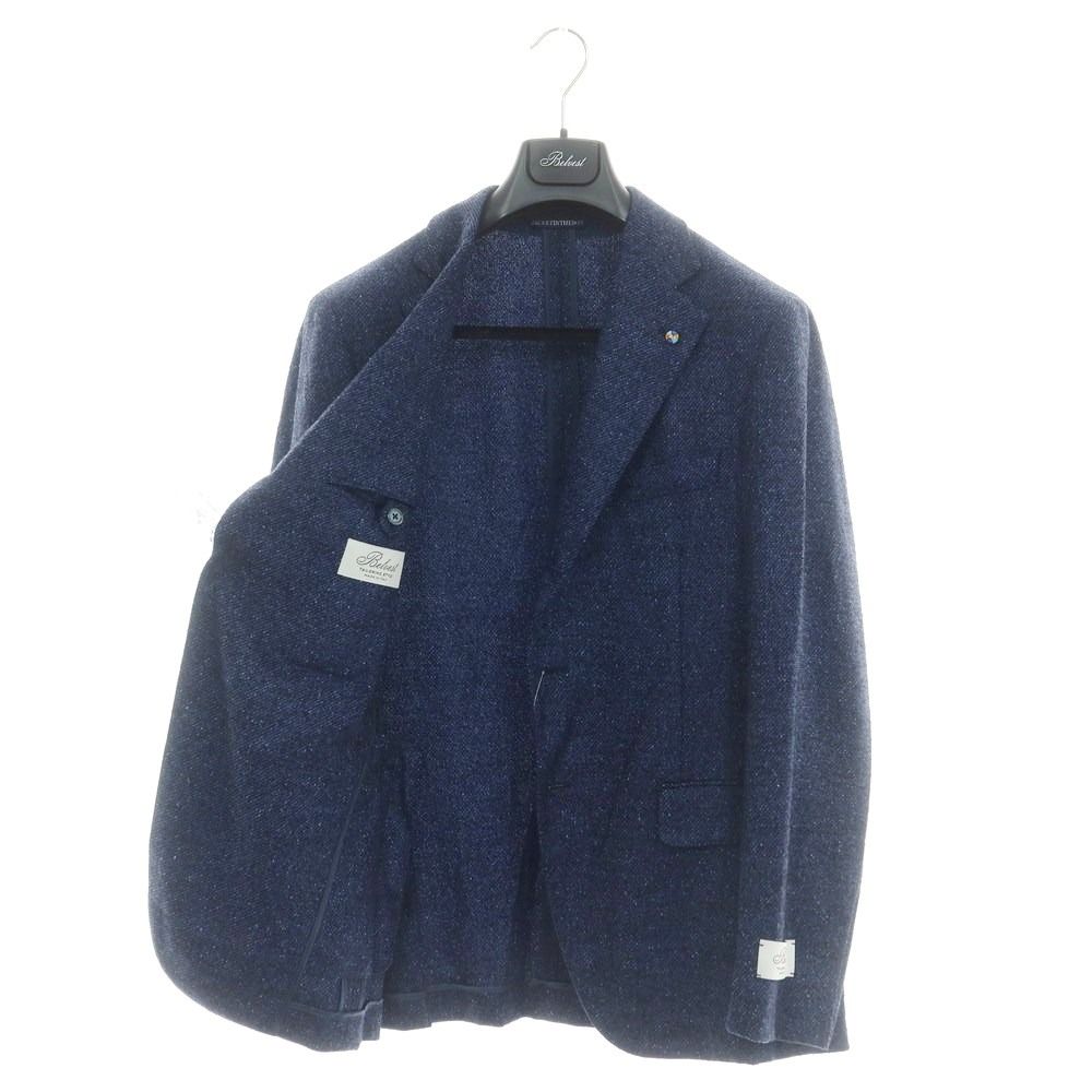 Belvest ベルベスト チェック テーラード ジャケット ネイビー 50 新品】ベルベスト Belvest ウール チェック ダブル テーラード
