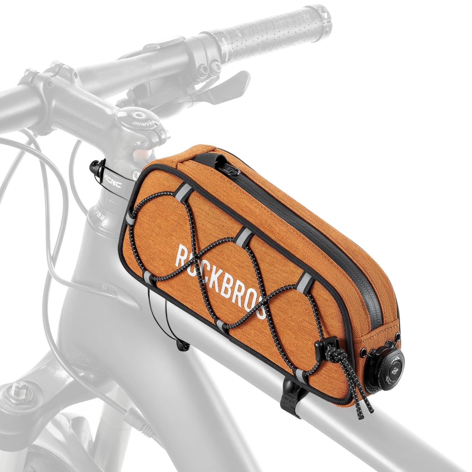 新着商品 自転車 バッグ Fitgoシステム搭載 トップチューブバッグ 取り付け簡単 小物収納 SKY 日常防水 耐摩耗性 TO 軽量 反射材付き ROCKBROS-ROAD ロードバイク サイクリング オレンジ