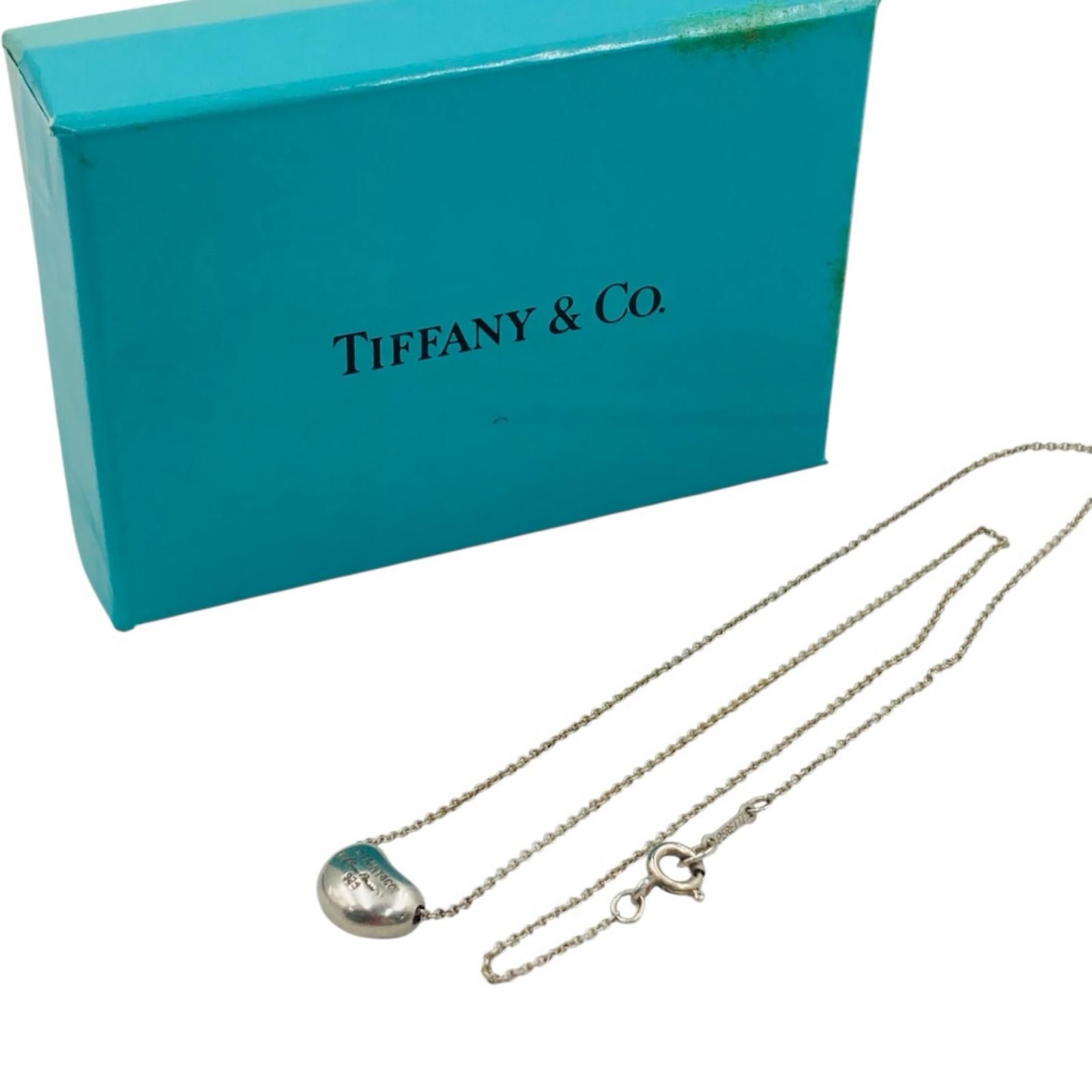 希少レア　Tiffany　ティファニー ビーン　ネックレス　シルバー925 美品 オールドティファニー ビーン ラージ ネックレス シルバー