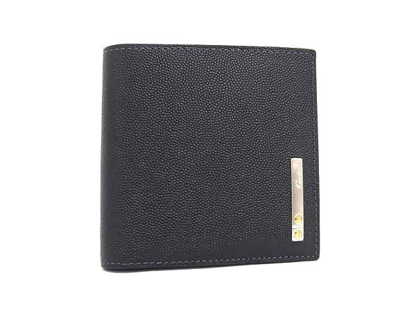 【未使用】Cartier 折り財布 札入れ サントス レザー シボ革 ブラック 未使用】Cartier 折り財布 札入れ サントス レザー シボ革 ブラック