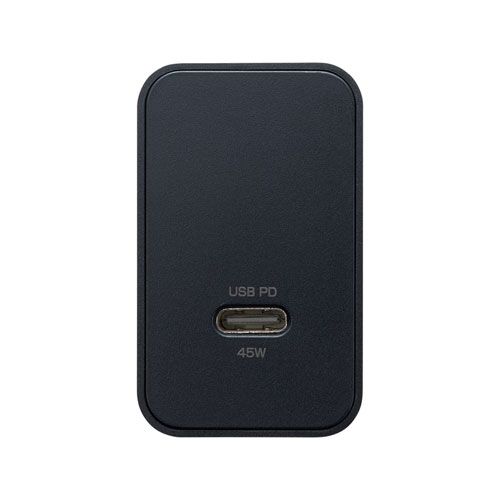 【赤字超特価,定番】 サンワサプライ USB PD対応AC充電器(PD45W・TypeCケーブル付き) ACA-PD80BK
