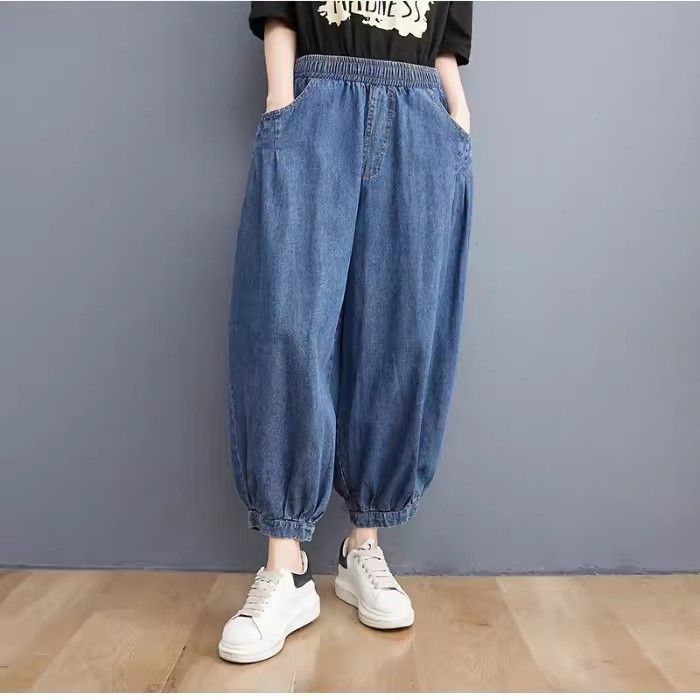 RNA未使用　新品　デニムダークブルー ゴムウエスト　バルーンパンツ URCH RNA バルーンパンツ M デニム ゆったり ブルー系 - メルカリ