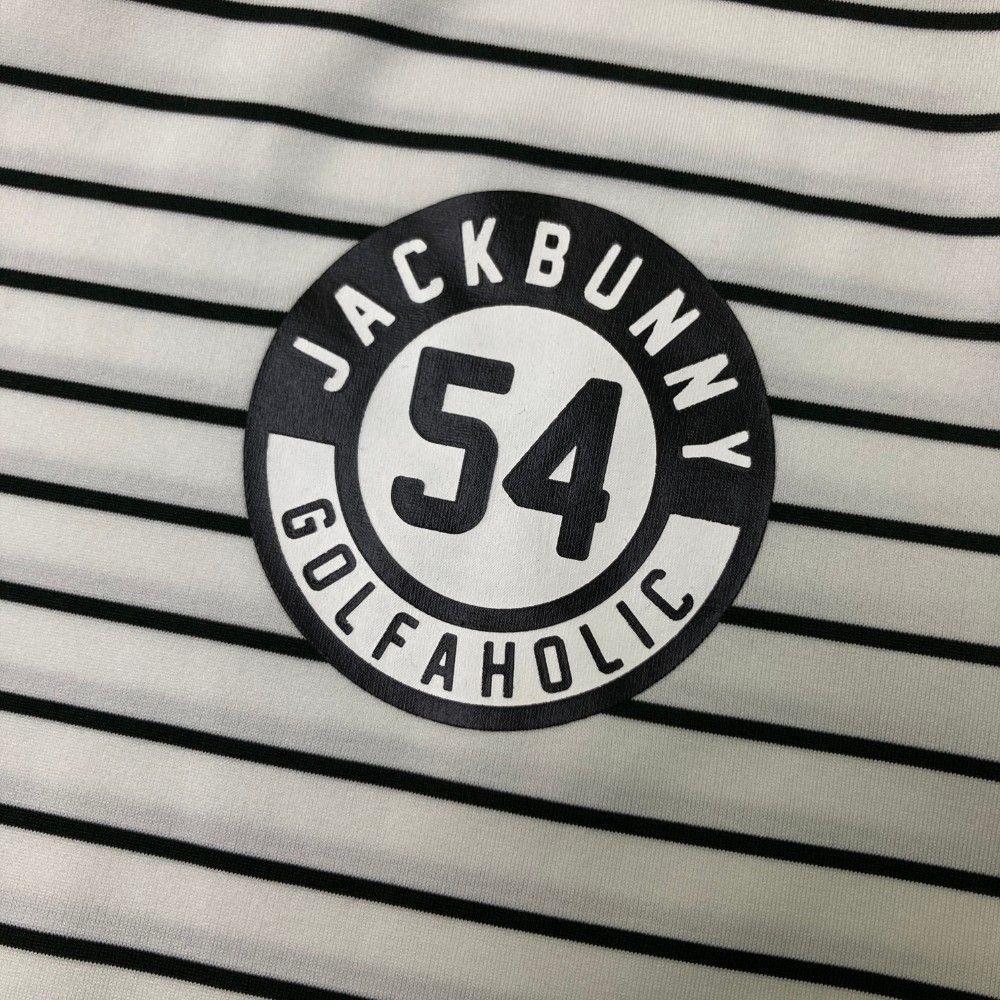 サイズ：4 JACK BUNNY ジャックバニー  ハイネック 長袖Tシャツ ボーダー柄 ホワイト系 [240101493357] ゴルフウェア メンズ ストスト サイズ：4 JACK BUNNY ジャックバニー 長袖 Tシャツ ボーダー柄