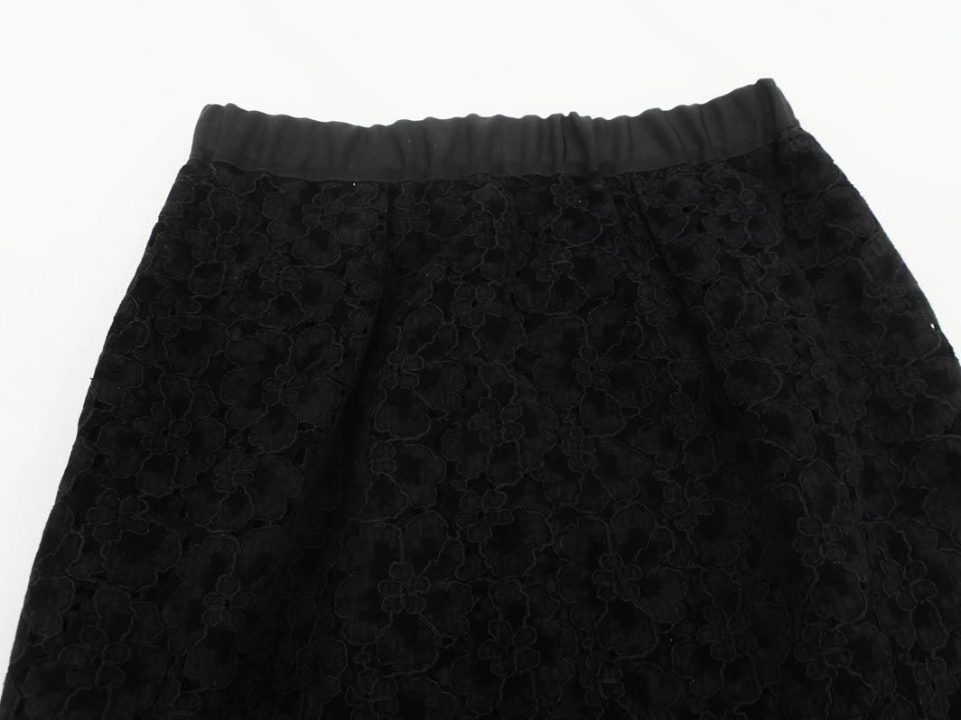 ANAYI アナイ 総レース Aライン 台形 スカート size36/黒