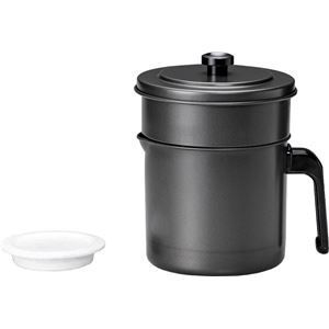 オイルポット|油こし器 フッ素コート 活性炭油ろ過ポット フィルター付き