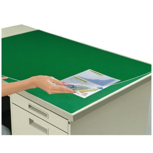 デスクマット硬質Ｗアクリル製 グリーン 透明 下敷き付 １２００ ７００デスク用 ﾏ 127 コクヨ