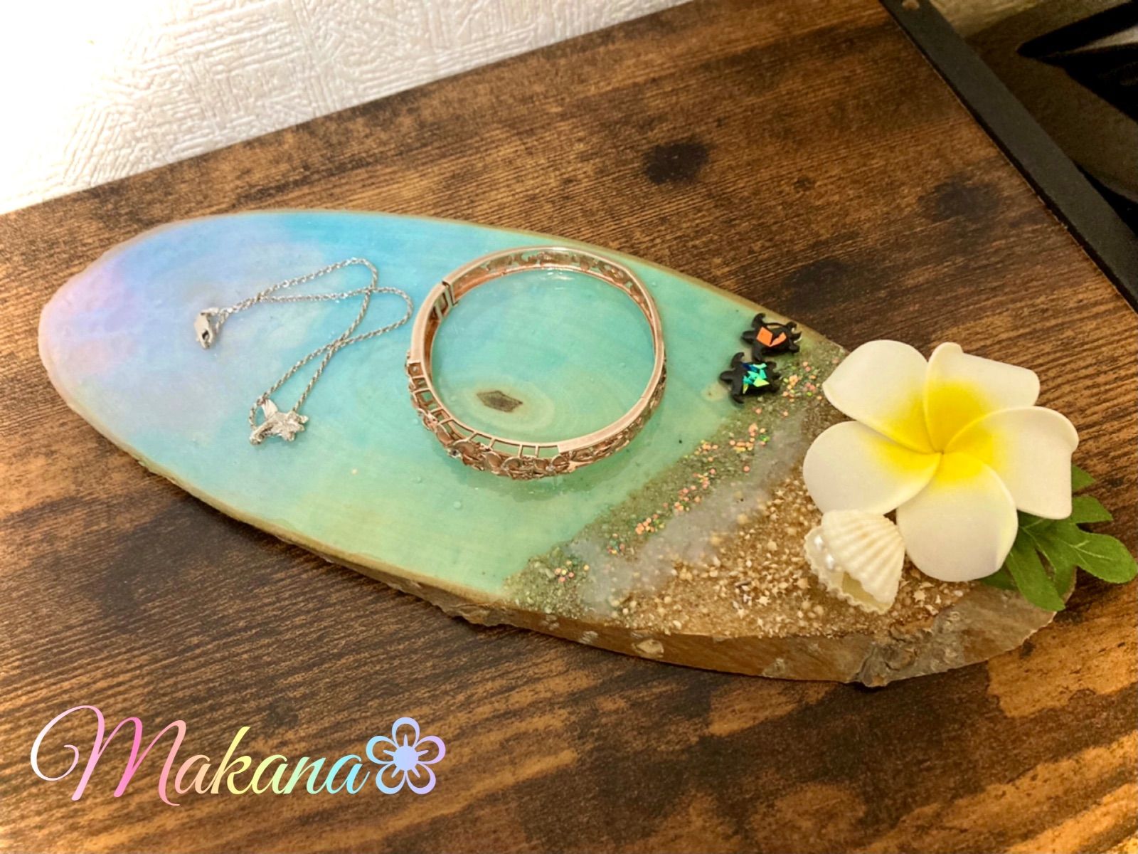 ハワイアン⭐️海のキャッシュトレイ✨アクセサリートレイ✨ なから