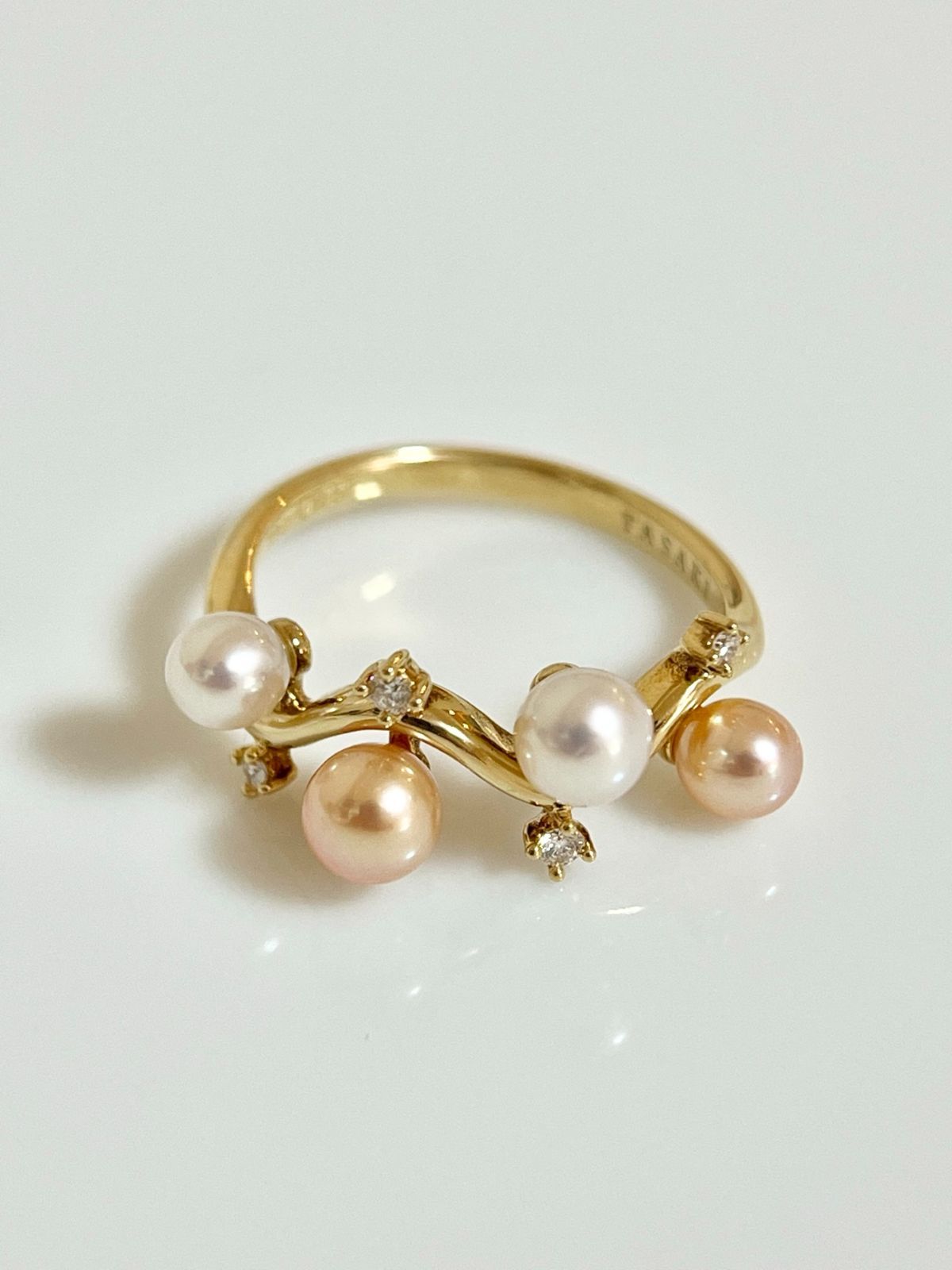 TASAKI リング 18k 3.3g 大きさ4.0-4.7mm D0.05ct サイズ12 3YG82025530-0005