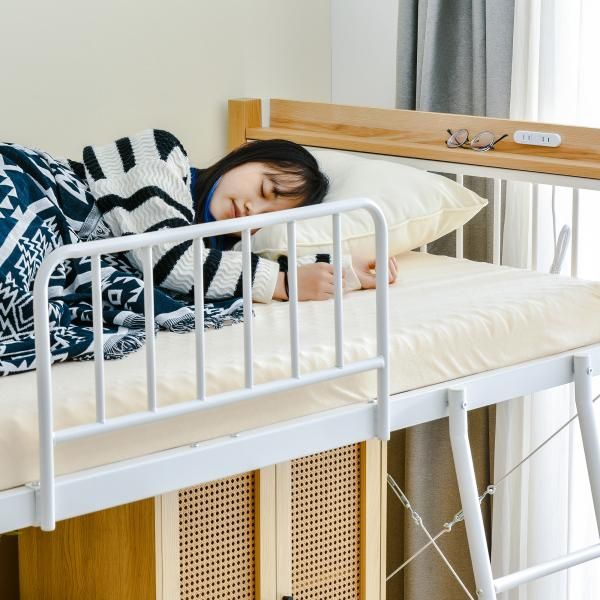 ロフトベッド シングル パイプベッド コンセント付き おしゃれ 北欧風 スチール ベッド パイプベッド パイプ 金属 耐震 木目 ロフトベッド システムベッド 爆買 NEXPOTALLINN_EU