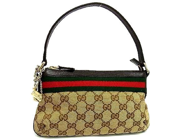 □新品□未使用□ GUCCI グッチシェリーライン GG柄 GGキャンバス×レザー ワンハンドル ハンドバッグ レディース ブラウン系 AL6518  - メルカリ