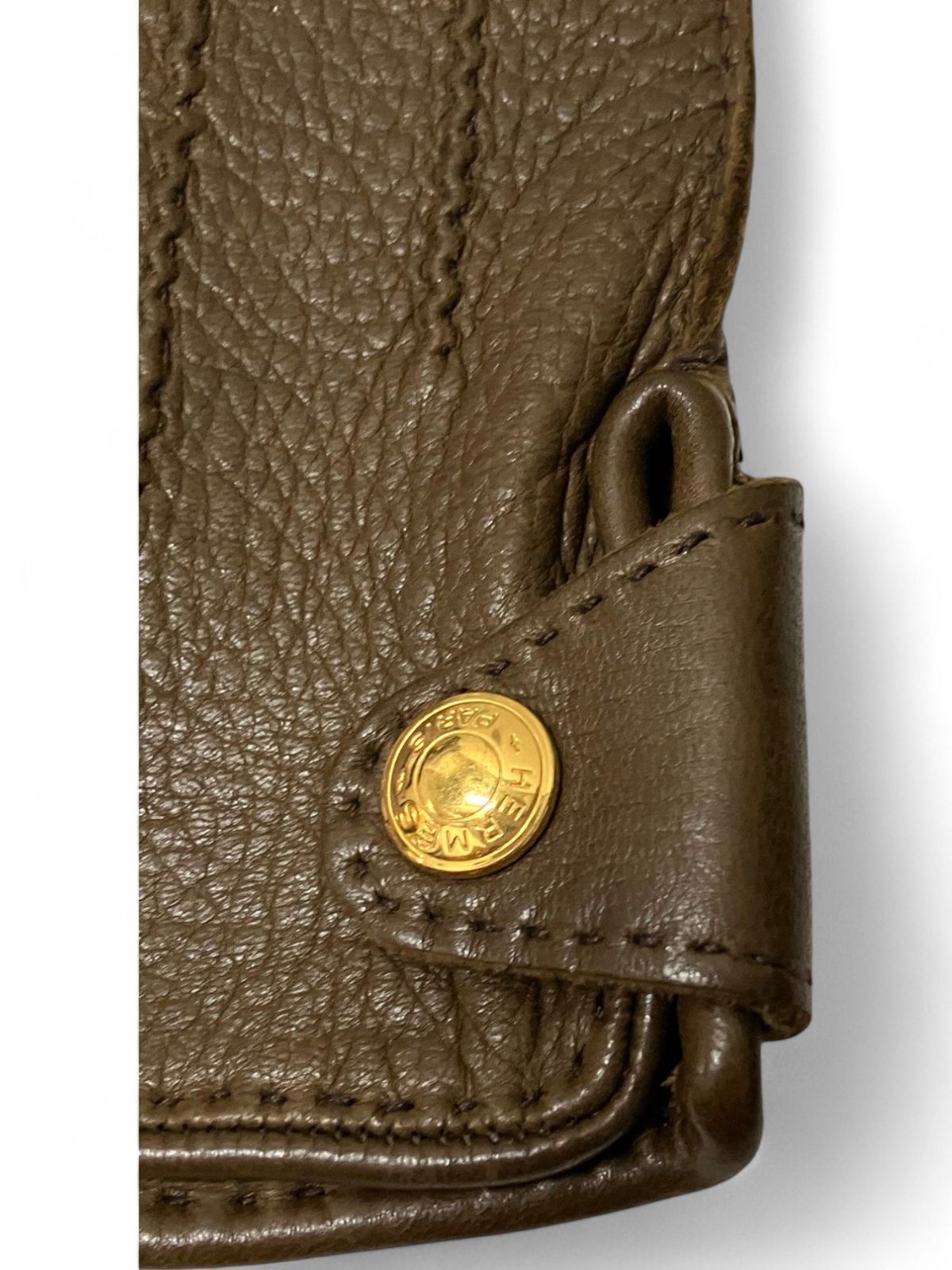 エルメス レザー セリエ ボタン グローブ HERMES (エルメス) VINTAGE Sellier セリエ スナップボタン