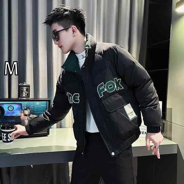 [M]メンズ  服  シンプル ファッション オシャレ 大人 かっこいい 大きいサイズ ストリート 紳士服 スタンドカラー レター コットン 服 冬 ジャケット カジュアル ワークウェア 綿服