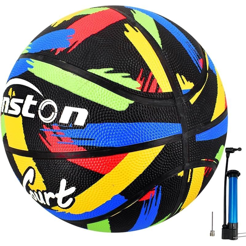 Senstonバスケットボール7号，屋内/屋外バスケットボール 、大人/青少年バスケットボール競技トレーニング、ポンプ付き