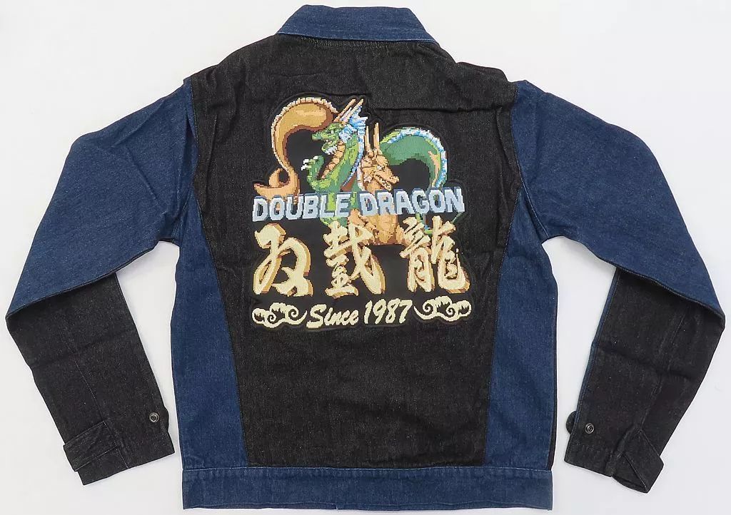 【】アウターウェア 双截龍 ライダースジャケット デニム Mサイズ 「ダブルドラゴン-双截龍-×GAMES GLORIOUS」