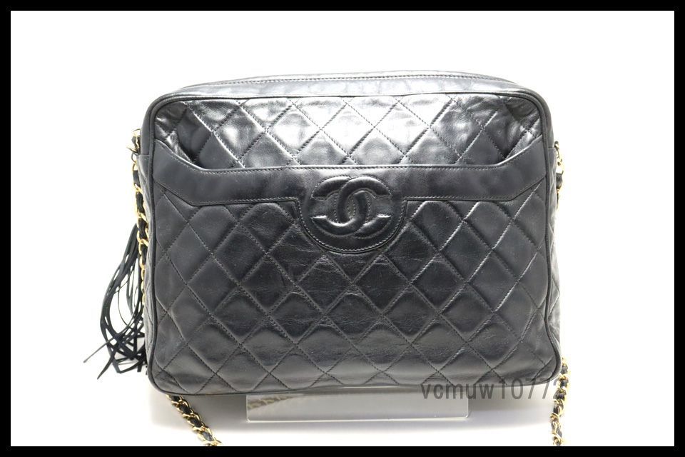 希少美中古□CHANEL 2番台 マトラッセ ココマーク フリンジ GD