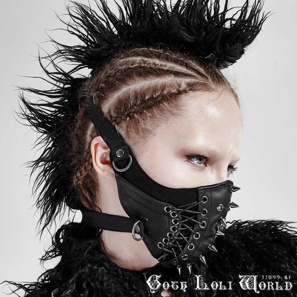 鋲　棘　マスク　ゴス　パンク S-182-BK 棘付きハードパンク マスク 男女兼用 ファッション ゴシック