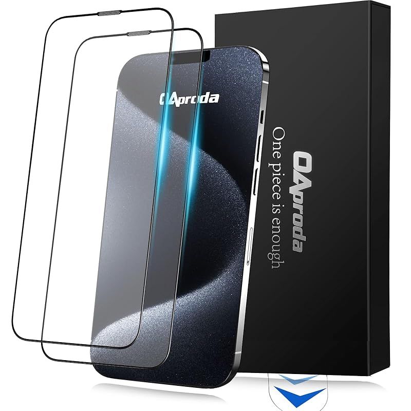 【超さらさら】OAproda いphone15pro 用 ガラスフィルム 保護フィルム 高透過率 非光沢 耐衝撃 全面保護 さらさら 微マット 指滑り 指紋防止 一体防塵 ガイド枠付き 気泡ゼロ アイフォン15プロ 用 