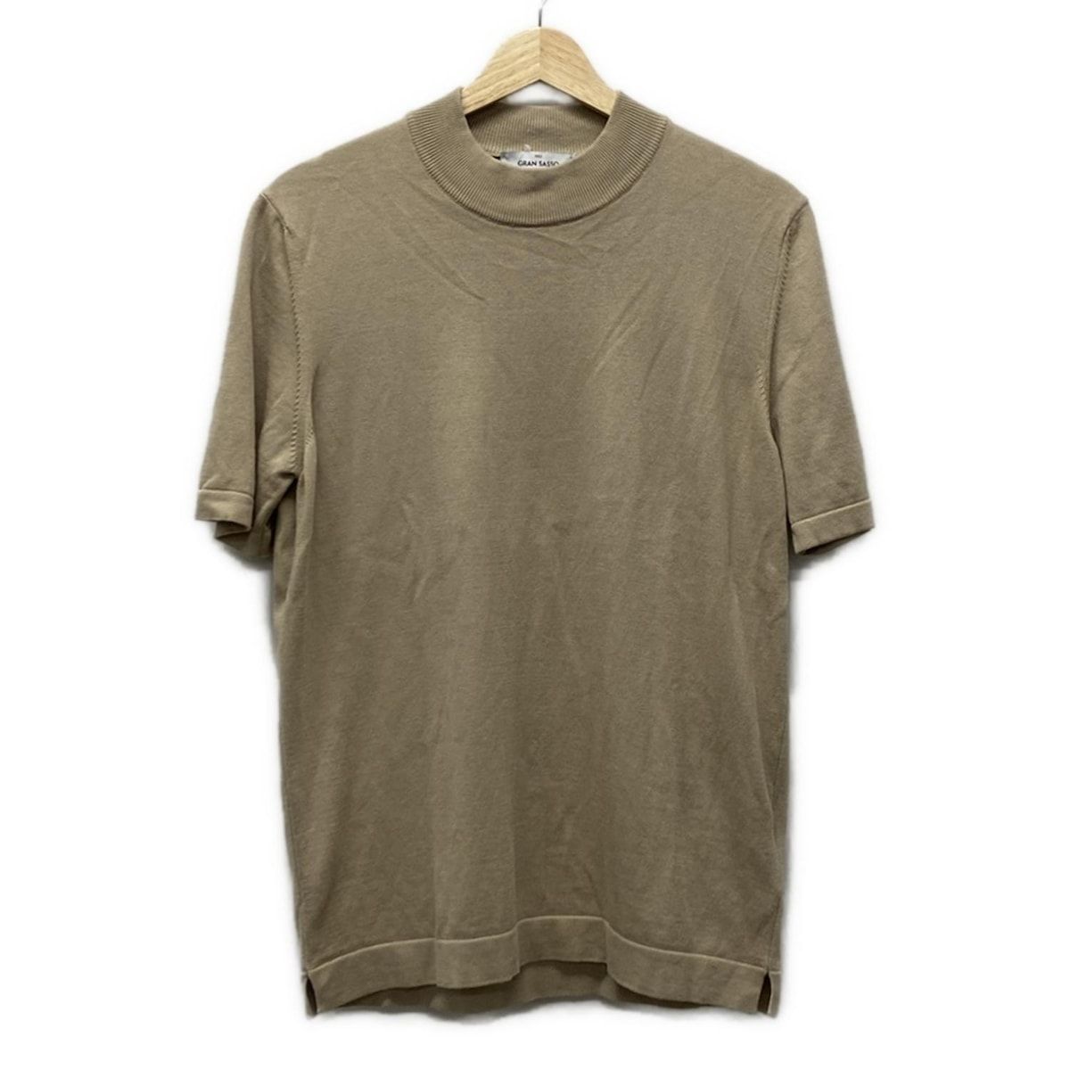 gran sasso グランサッソ 半袖セーター サイズ48 XL メンズ - ベージュ ハイネック