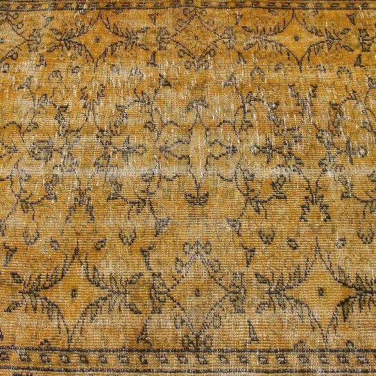 トルコヴィンテージラグ オレンジ 草木柄 124×260cm