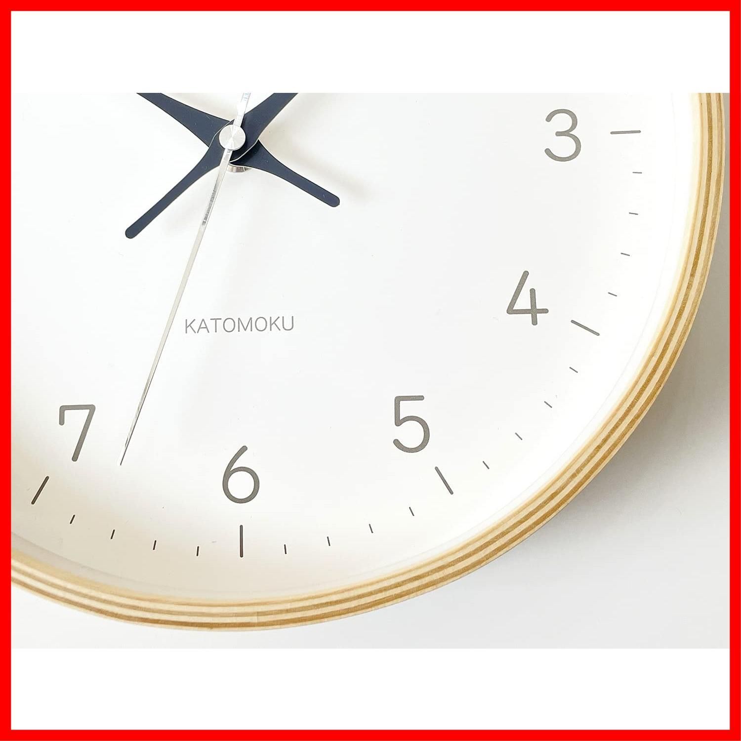 特価商品】clock plywood 22 電波時計 ライトブラック KATOMOKU