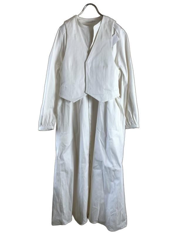 ETRE TOKYO エトレトウキョウ ジレセット ロングワンピース ホワイト S 44846683