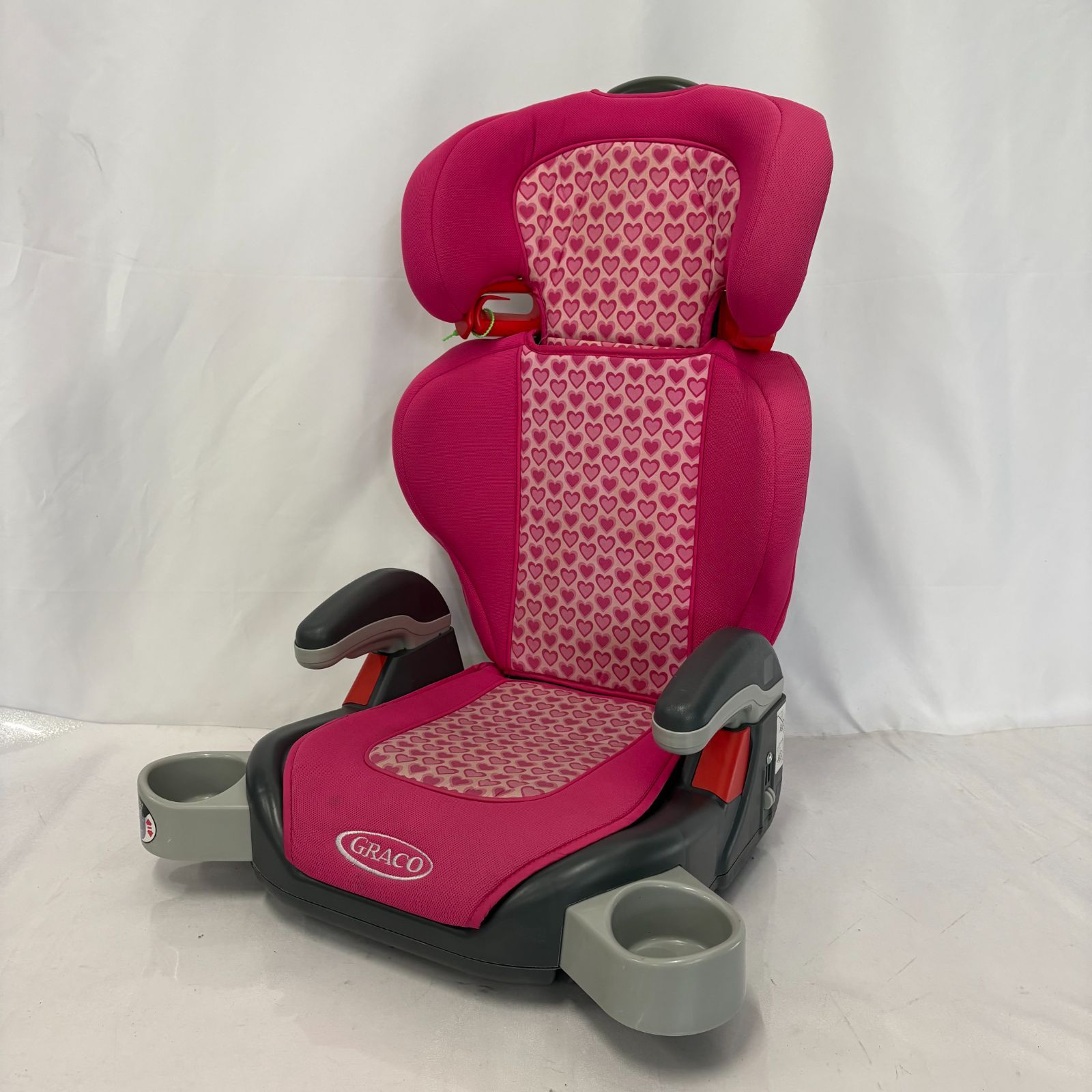 GRACO ジュニアシート ピンク ハート柄 GRACO マキシ ハート柄 ピンク ジュニアシート カップホルダー