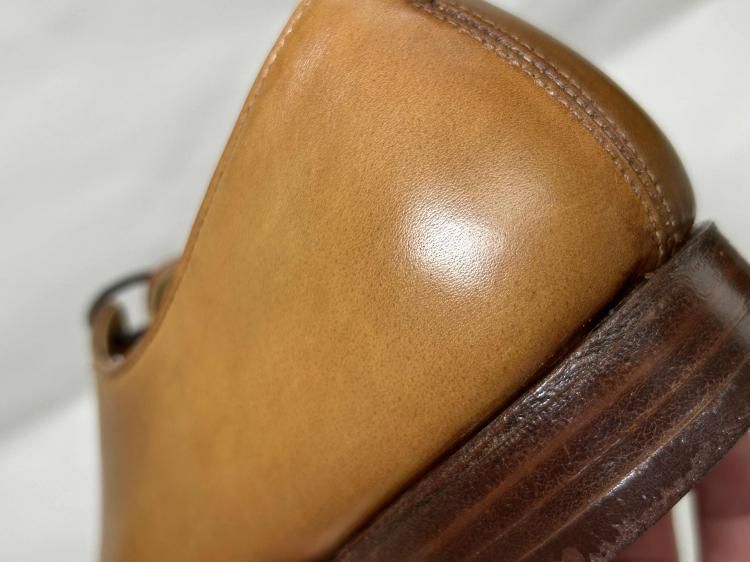 623 0925 使用数回 ジョージクレバリー クロケット製 ホールカット ライトブラウン カーフ 7.5 E