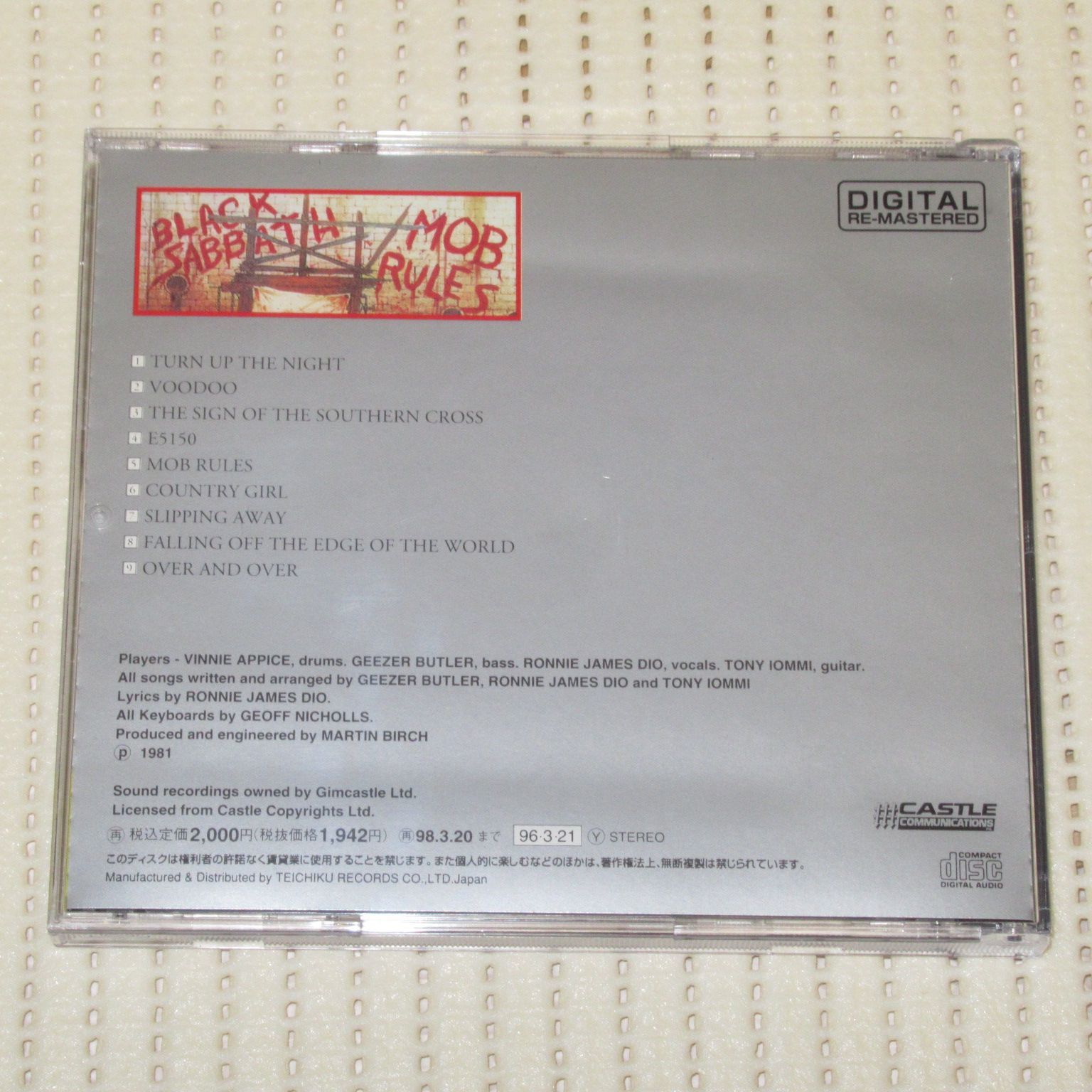 CD ブラック・サバス 悪魔の掟 帯付 TECW-20184 BLACK SABBATH MOB