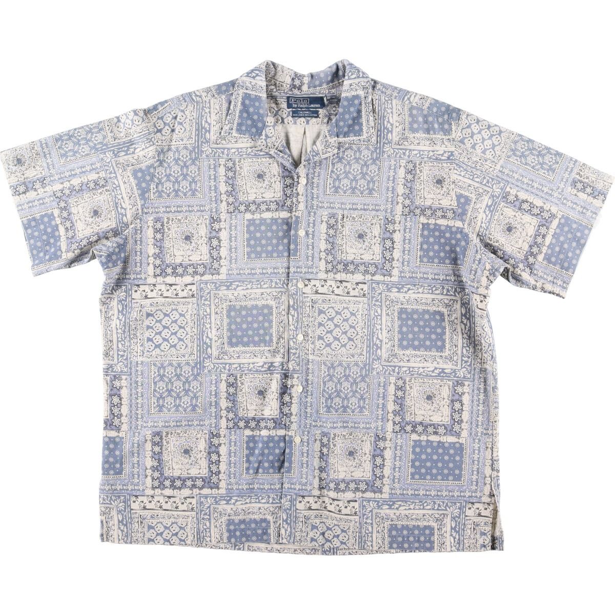 古着 90年代 ラルフローレン Ralph Lauren POLO by Ralph Lauren CALDWELL ペイズリー柄 バンダナ柄 半袖 オープンカラー/evb002900