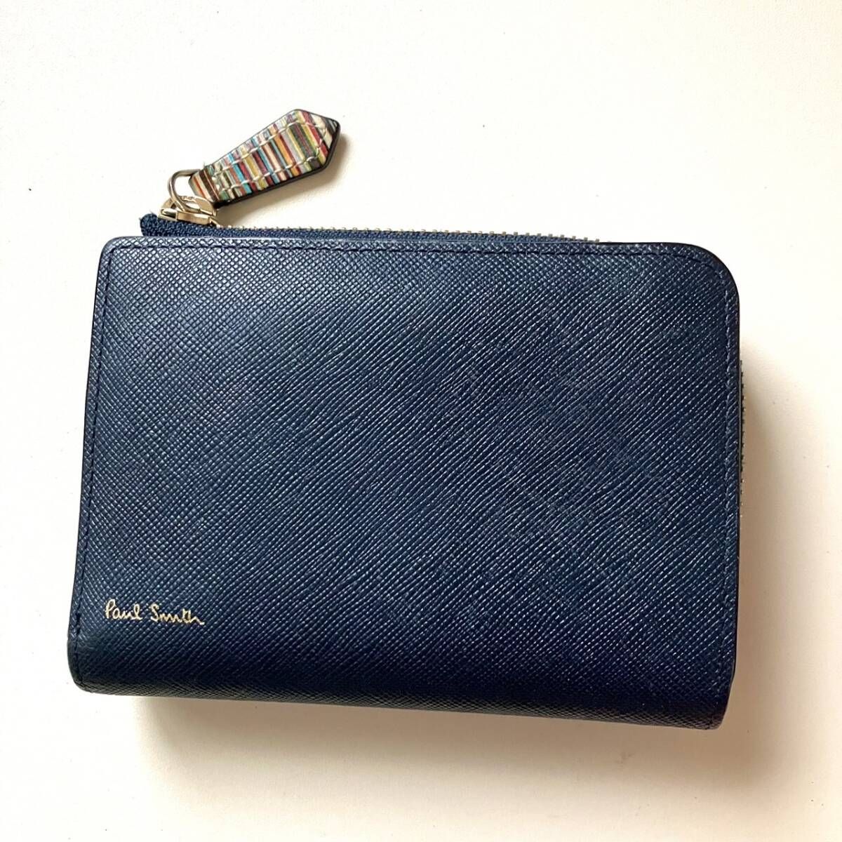 ポールスミス Paul Smith 二つ折り財布 ジップストローグレイン2 美品 