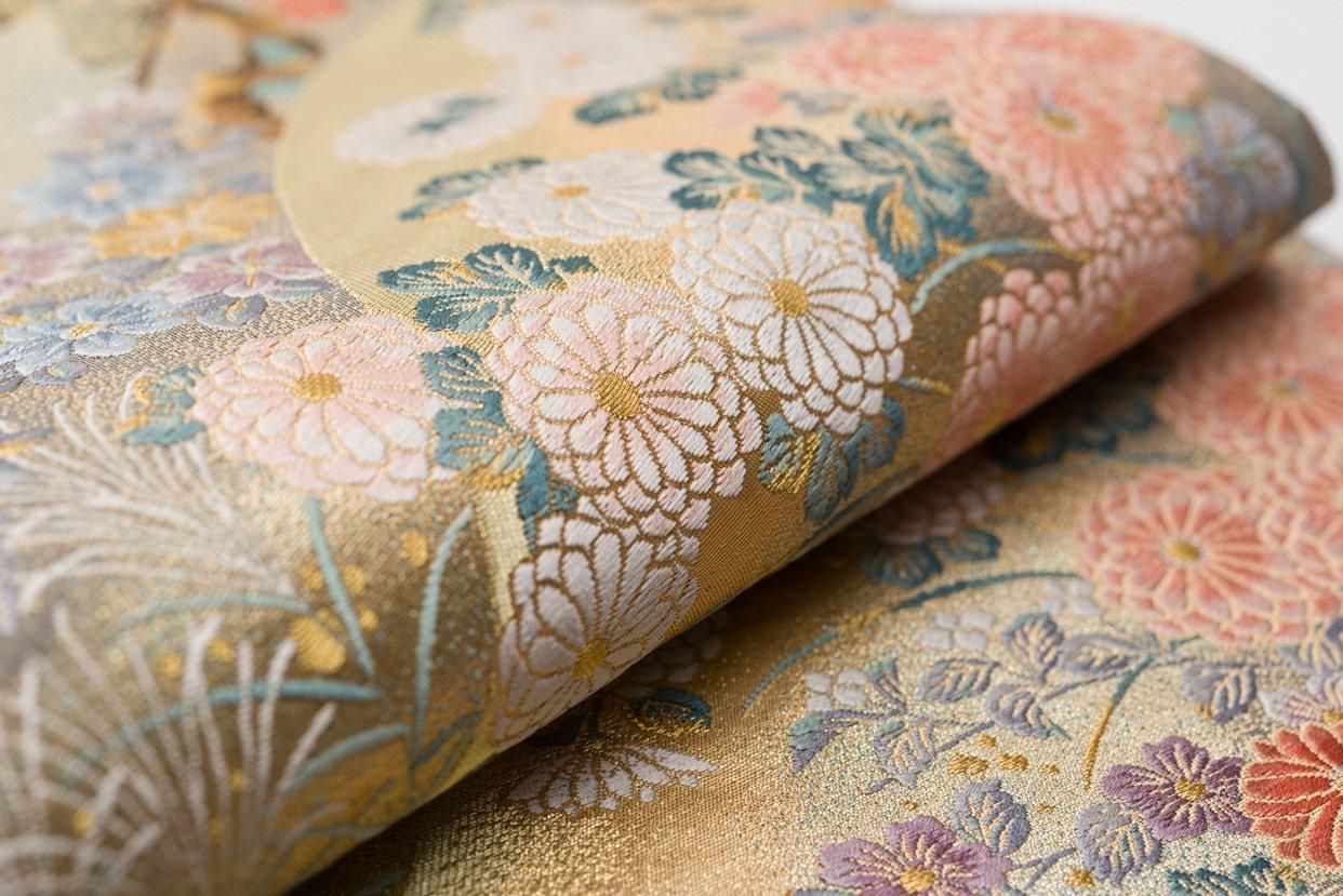 袋帯○山並に四季花 - メルカリ