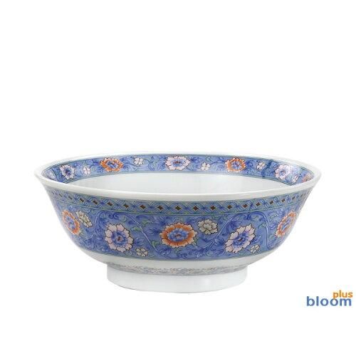 5営業日で発送 ブルーム メーカー取寄 青華唐草 高台中華丼 日本製 美濃焼 食器 - 入数 10