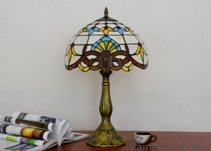 照明 家具☆電気スタンド【ステンドランプ ステンドグラス 花柄