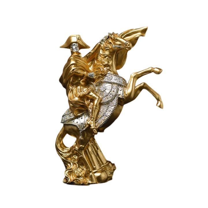 ナポレオン 騎馬像 勇姿 オブジェ レジン彫刻 肖像 ゴールド
