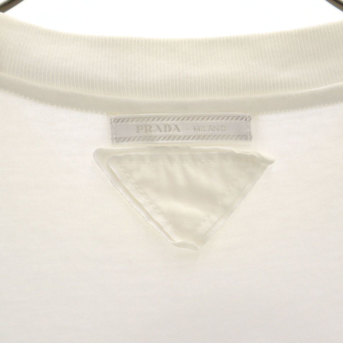 PRADA プラダ アート プリント 半袖 Tシャツ M ホワイト メンズ 古着 