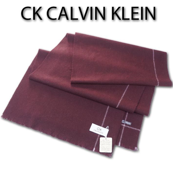 CKカルバンクライン CK CALVIN KLEIN ライン カシミヤ100％ マフラー