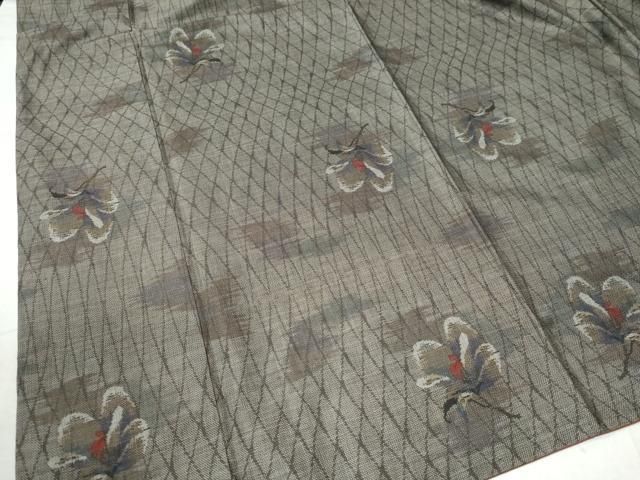 平和屋着物○本場大島紬 9マルキ 向かい鳳凰花文 正絹 逸品 BAAU0161gt