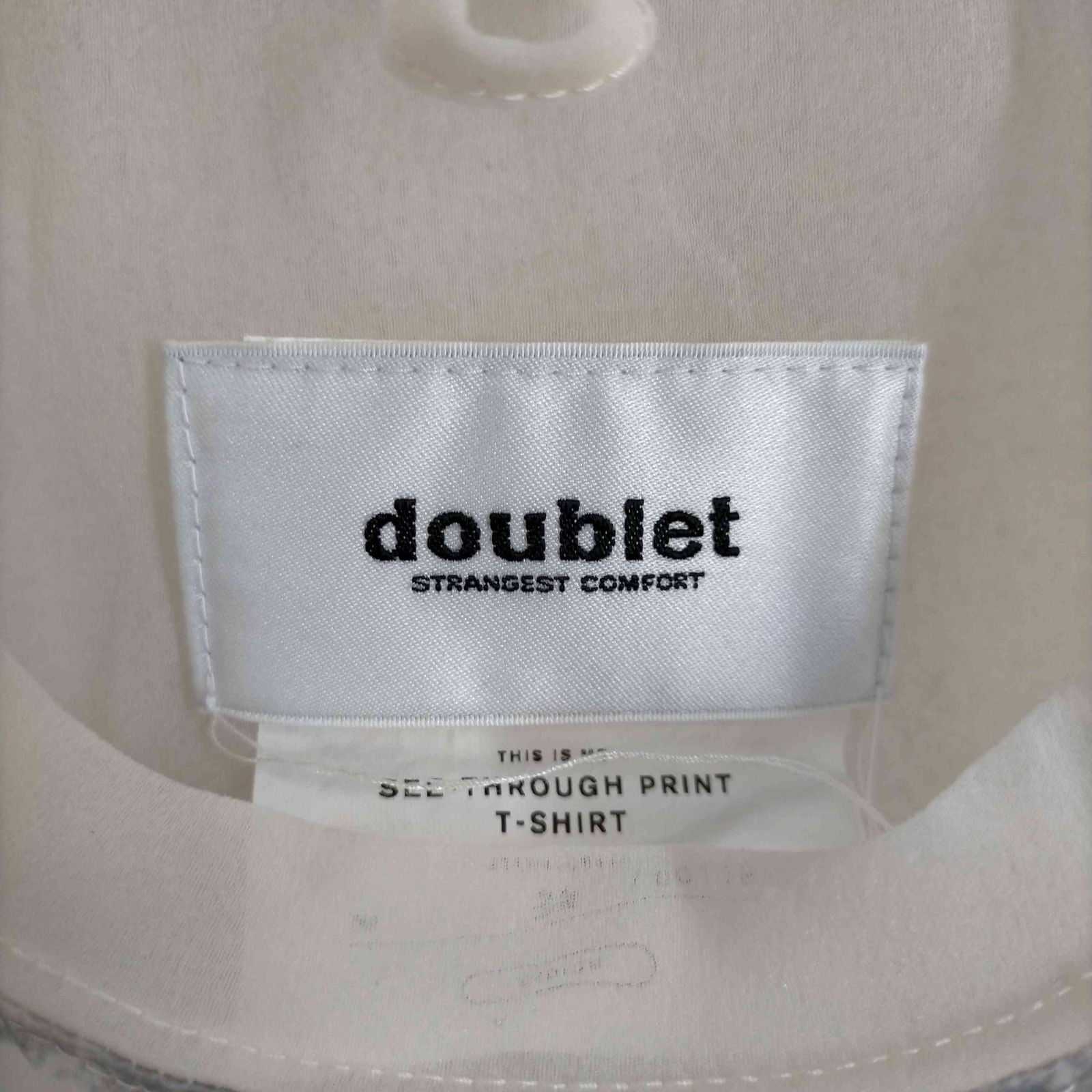ダブレット doublet 22AW EE-THROUGH PRINT T-SHIRT ボーン シアーT 