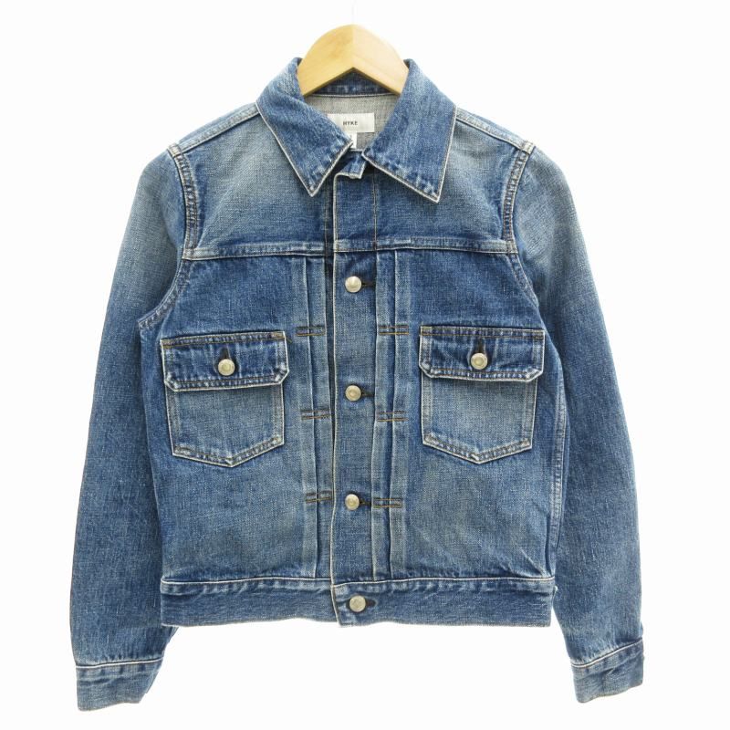 HYKE ハイク デニムジャケット Gジャン サイズ3 ブルー HYKE - HYKE デニムジャケット レディース 3サイズ Mサイズ相当