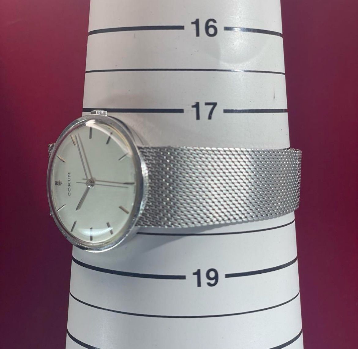 ☆OH済 高級 70s CORUM 手巻 純正ブレス 純正竜頭 スイス製 腕時計