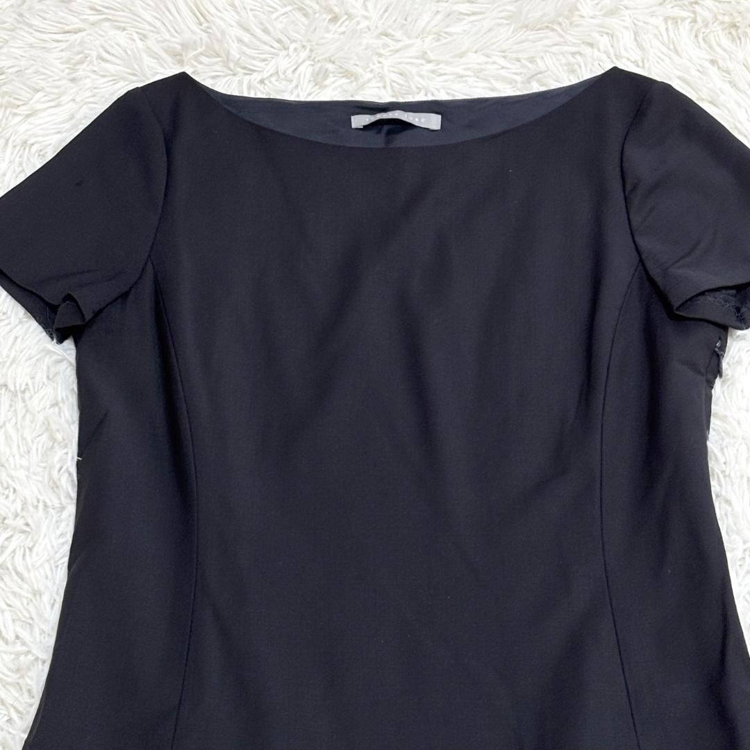 theory luxe 038 M 半袖 プリーツワンピース ネイビー