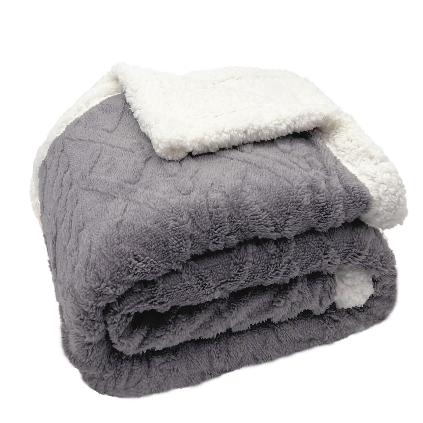 Size:シングル（130x160cm）_Color:ダークグレー Mokoya 毛布 シングル 冬 厚手 130×160cm 2枚合わせ ブランケット 北欧風ボア 可愛い 膝掛け 大判 軽量掛け毛布 抗菌防臭 防ダニ 静電抑制(ダークグレー)